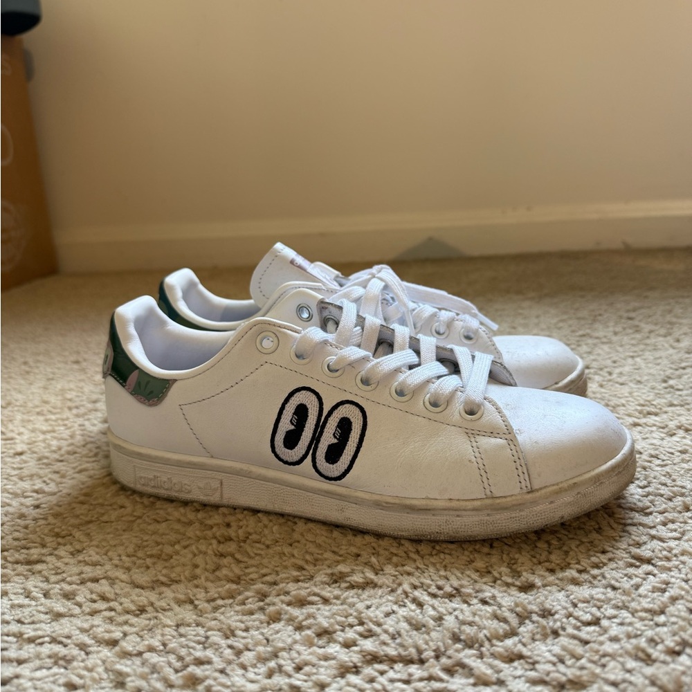 Adidas White Sneakers with Embroidery Detail